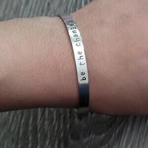 925 Sterling Silver Be The Change Cuff